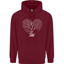 Love Tree Heart Aborist Ecology Environment Mens 80% Cotton Hoodie Maroon