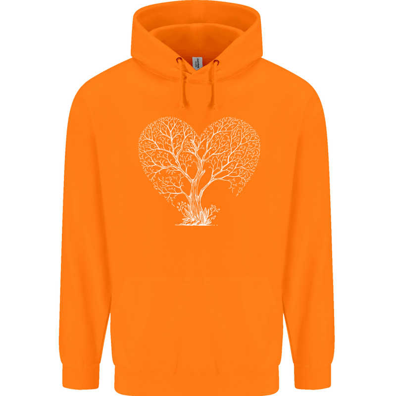 Love Tree Heart Aborist Ecology Environment Mens 80% Cotton Hoodie Orange