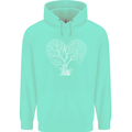 Love Tree Heart Aborist Ecology Environment Mens 80% Cotton Hoodie Peppermint