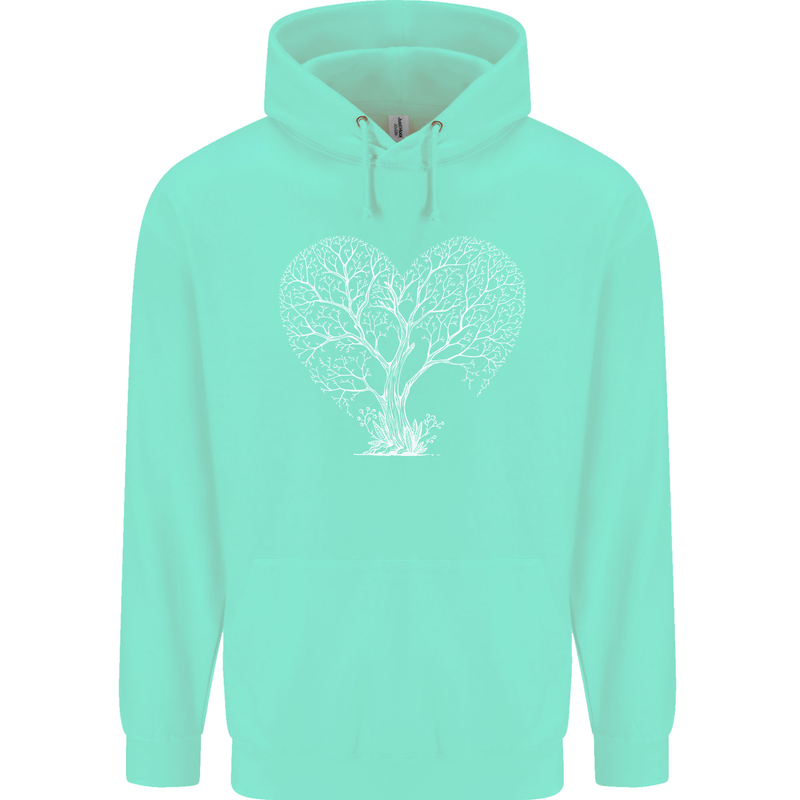 Love Tree Heart Aborist Ecology Environment Mens 80% Cotton Hoodie Peppermint