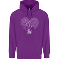 Love Tree Heart Aborist Ecology Environment Mens 80% Cotton Hoodie Purple