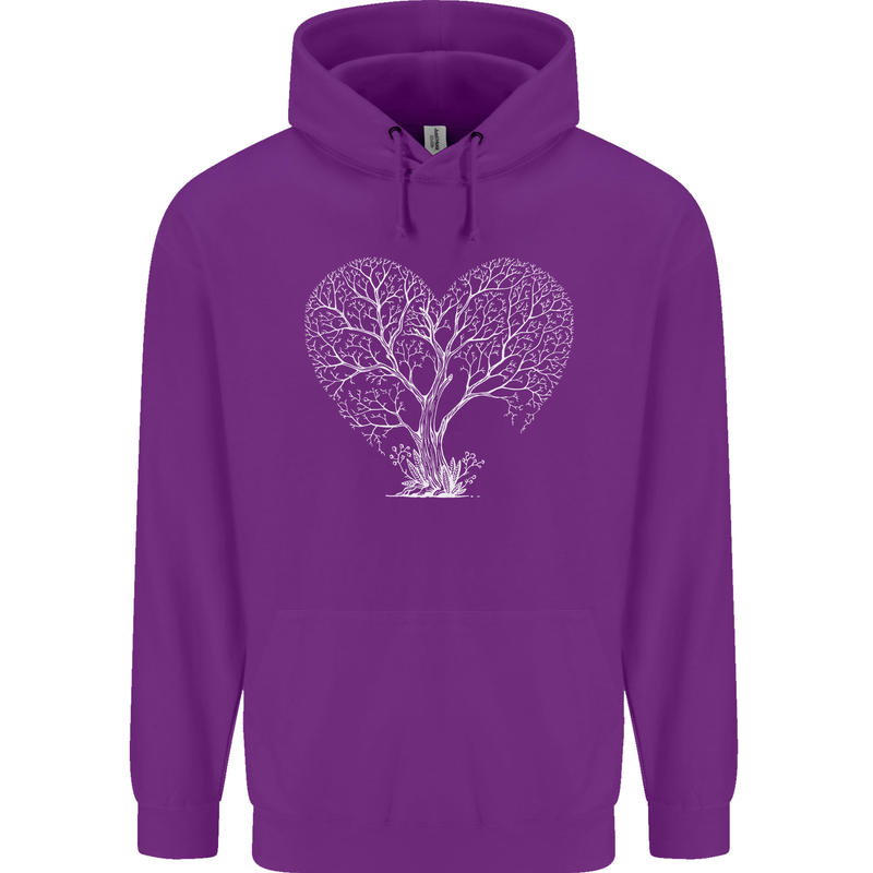 Love Tree Heart Aborist Ecology Environment Mens 80% Cotton Hoodie Purple