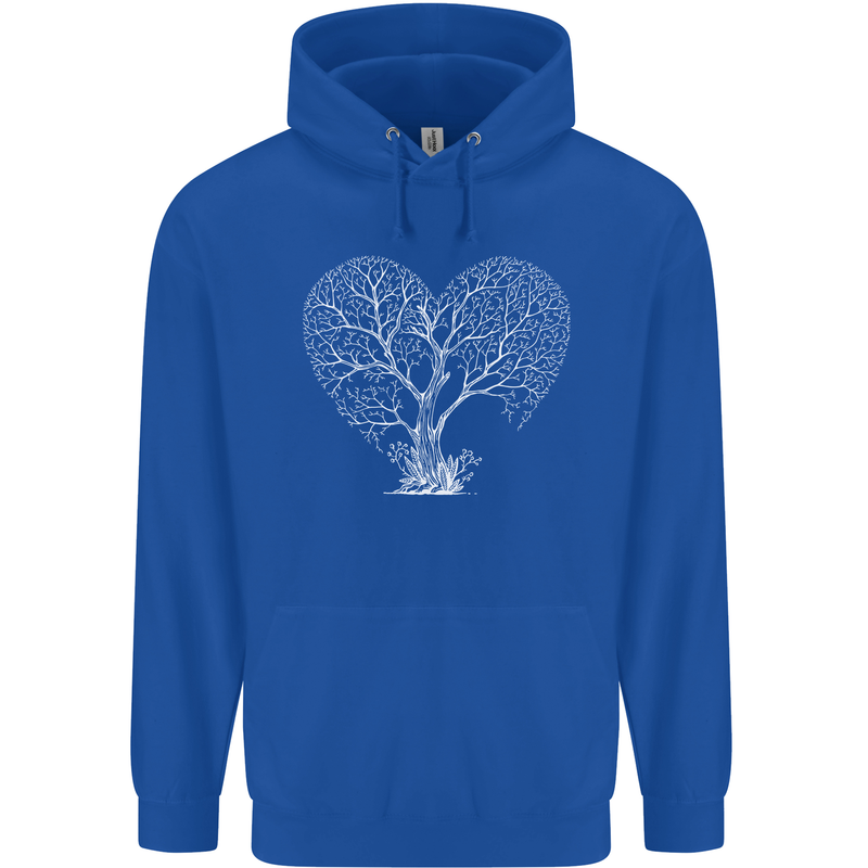 Love Tree Heart Aborist Ecology Environment Mens 80% Cotton Hoodie Royal Blue