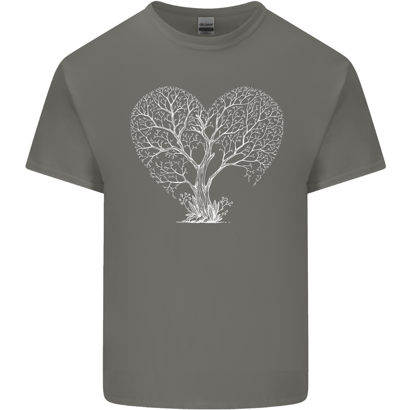 Love Tree Heart Aborist Ecology Environment Mens Cotton T-Shirt Tee Top Charcoal