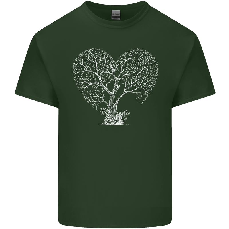 Love Tree Heart Aborist Ecology Environment Mens Cotton T-Shirt Tee Top Forest Green
