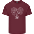Love Tree Heart Aborist Ecology Environment Mens Cotton T-Shirt Tee Top Maroon