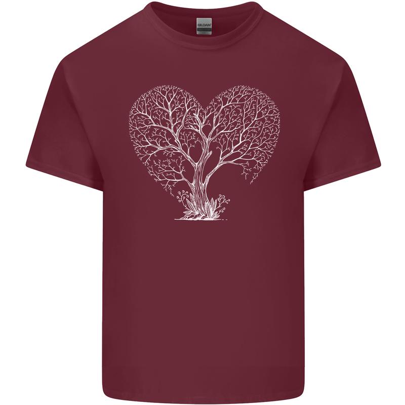 Love Tree Heart Aborist Ecology Environment Mens Cotton T-Shirt Tee Top Maroon