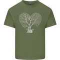 Love Tree Heart Aborist Ecology Environment Mens Cotton T-Shirt Tee Top Military Green