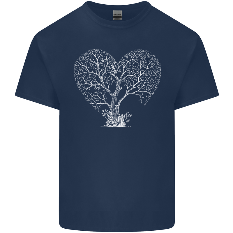 Love Tree Heart Aborist Ecology Environment Mens Cotton T-Shirt Tee Top Navy Blue