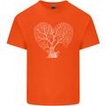 Love Tree Heart Aborist Ecology Environment Mens Cotton T-Shirt Tee Top Orange