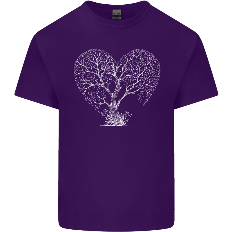 Love Tree Heart Aborist Ecology Environment Mens Cotton T-Shirt Tee Top Purple