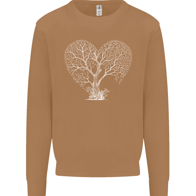 Love Tree Heart Aborist Ecology Environment Mens Sweatshirt Jumper Caramel Latte
