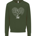 Love Tree Heart Aborist Ecology Environment Mens Sweatshirt Jumper Forest Green