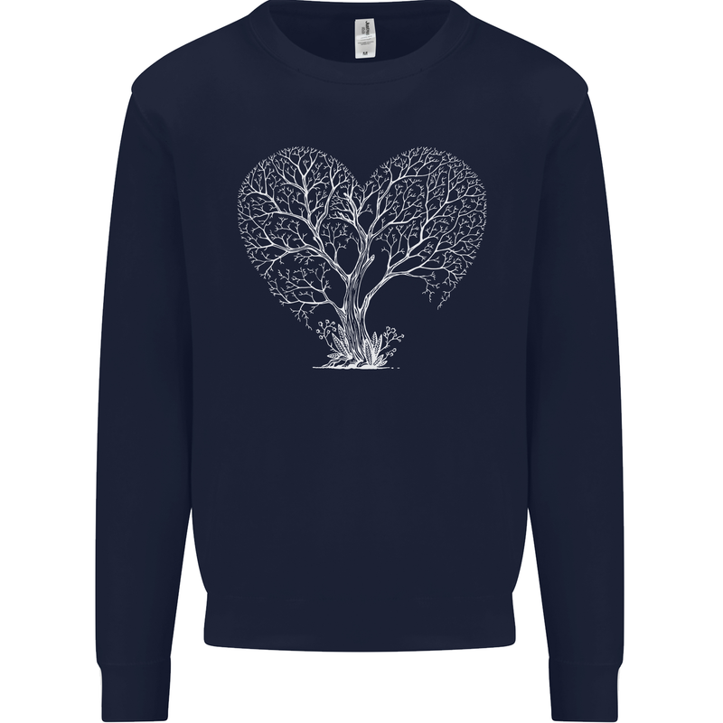 Love Tree Heart Aborist Ecology Environment Mens Sweatshirt Jumper Navy Blue