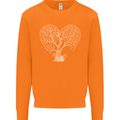 Love Tree Heart Aborist Ecology Environment Mens Sweatshirt Jumper Orange