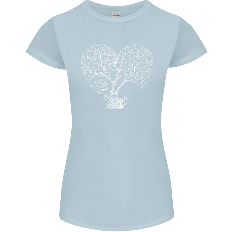 Love Tree Heart Aborist Ecology Environment Womens Petite Cut T-Shirt Light Blue