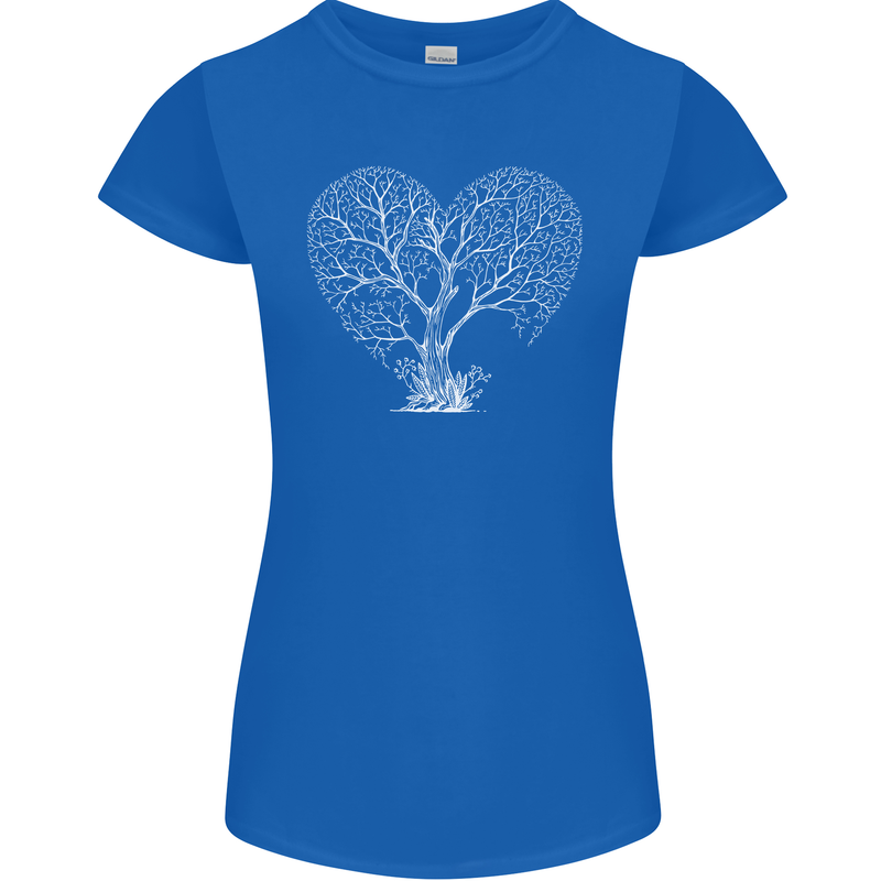 Love Tree Heart Aborist Ecology Environment Womens Petite Cut T-Shirt Royal Blue