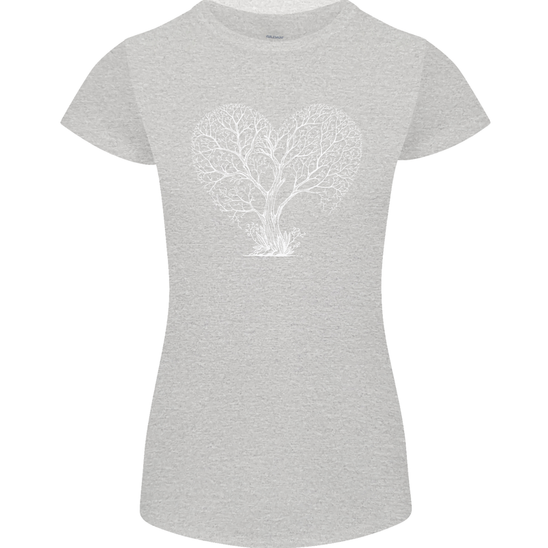 Love Tree Heart Aborist Ecology Environment Womens Petite Cut T-Shirt Sports Grey