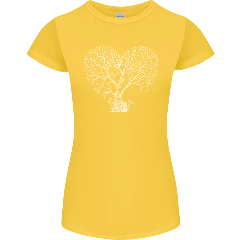 Love Tree Heart Aborist Ecology Environment Womens Petite Cut T-Shirt Yellow