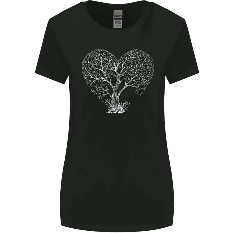 Love Tree Heart Aborist Ecology Environment Womens Wider Cut T-Shirt Black
