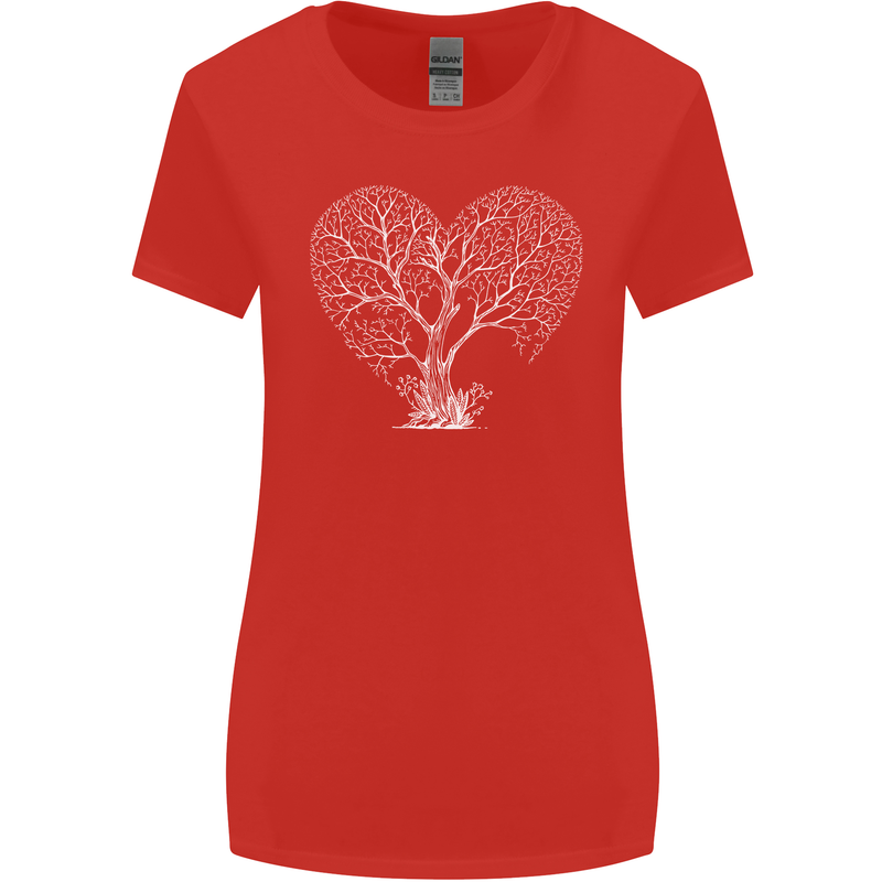 Love Tree Heart Aborist Ecology Environment Womens Wider Cut T-Shirt Red