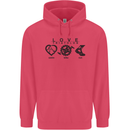 Love Triathlon Running Swimming Cycling Childrens Kids Hoodie Heliconia