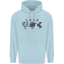 Love Triathlon Running Swimming Cycling Childrens Kids Hoodie Light Blue