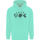 Love Triathlon Running Swimming Cycling Childrens Kids Hoodie Peppermint