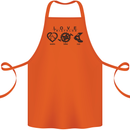 Love Triathlon Running Swimming Cycling Cotton Apron 100% Organic Orange