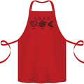Love Triathlon Running Swimming Cycling Cotton Apron 100% Organic Red