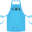 Love Triathlon Running Swimming Cycling Cotton Apron 100% Organic Turquoise
