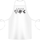 Love Triathlon Running Swimming Cycling Cotton Apron 100% Organic White