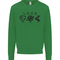 Love Triathlon Running Swimming Cycling Kids Sweatshirt Jumper Irish Green