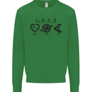 Love Triathlon Running Swimming Cycling Kids Sweatshirt Jumper Irish Green