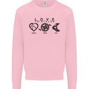 Love Triathlon Running Swimming Cycling Kids Sweatshirt Jumper Light Pink