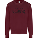 Love Triathlon Running Swimming Cycling Kids Sweatshirt Jumper Maroon