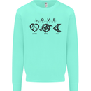 Love Triathlon Running Swimming Cycling Kids Sweatshirt Jumper Peppermint
