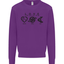 Love Triathlon Running Swimming Cycling Kids Sweatshirt Jumper Purple