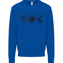Love Triathlon Running Swimming Cycling Kids Sweatshirt Jumper Royal Blue