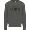 Love Triathlon Running Swimming Cycling Kids Sweatshirt Jumper Storm Grey