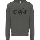 Love Triathlon Running Swimming Cycling Kids Sweatshirt Jumper Storm Grey