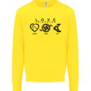 Love Triathlon Running Swimming Cycling Kids Sweatshirt Jumper Yellow