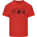 Love Triathlon Running Swimming Cycling Kids T-Shirt Childrens Red