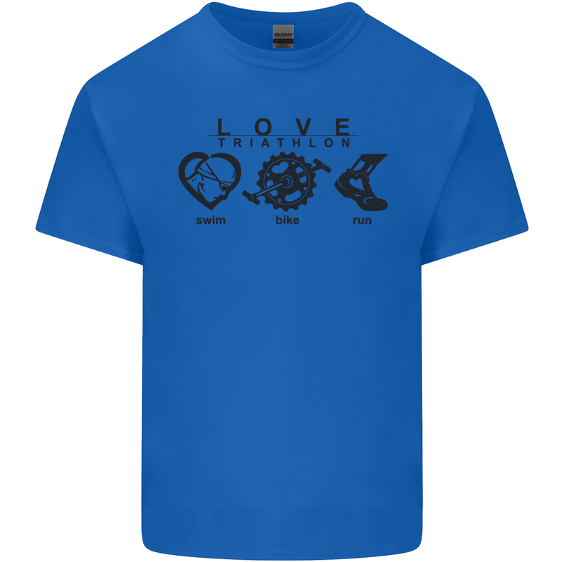 Love Triathlon Running Swimming Cycling Kids T-Shirt Childrens Royal Blue