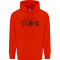 Love Triathlon Running Swimming Cycling Mens 80% Cotton Hoodie Bright Red