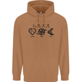 Love Triathlon Running Swimming Cycling Mens 80% Cotton Hoodie Caramel Latte