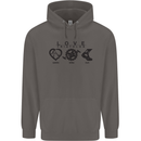 Love Triathlon Running Swimming Cycling Mens 80% Cotton Hoodie Charcoal