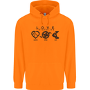 Love Triathlon Running Swimming Cycling Mens 80% Cotton Hoodie Orange