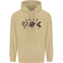Love Triathlon Running Swimming Cycling Mens 80% Cotton Hoodie Sand
