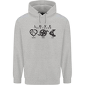 Love Triathlon Running Swimming Cycling Mens 80% Cotton Hoodie Sports Grey